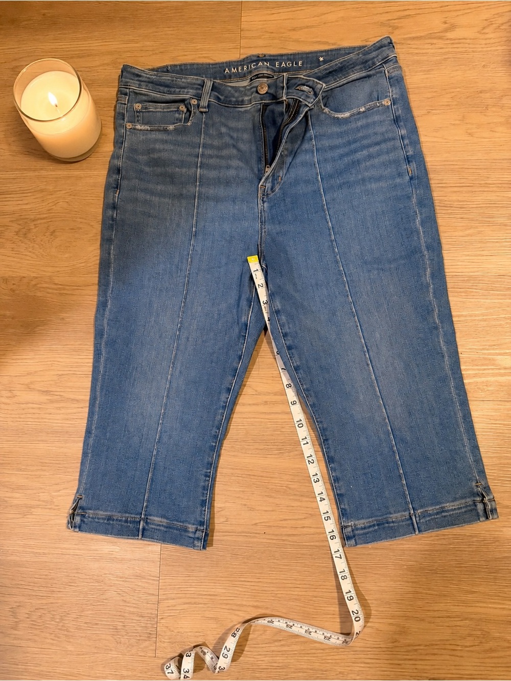 American Eagle Outfitters Denim Cropped Ankle Jeans - Medium Blue